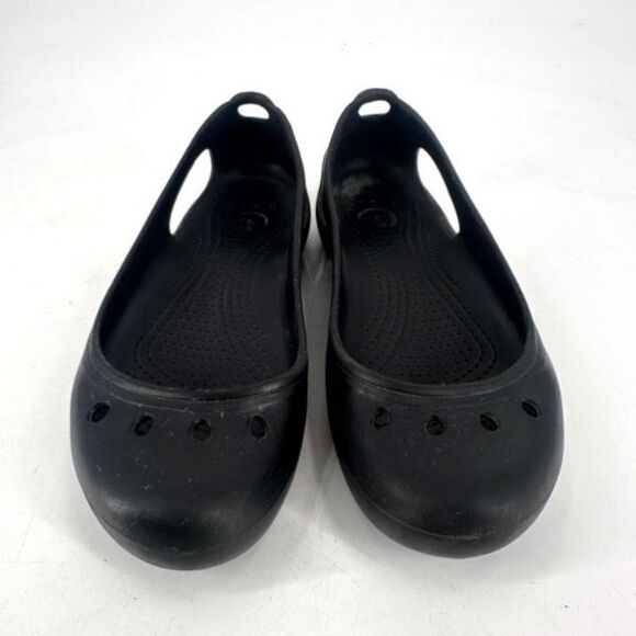 Crocs Women’s Kadee Slip On Ballet Flats Size 7 Shoes Cut Out Vented Black - Picture 3 of 8